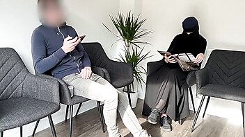 Cute muslim girls, hospital jerking, handjob in waiting room, caught public dick flash, public flash dick she jerks off, flash worker public