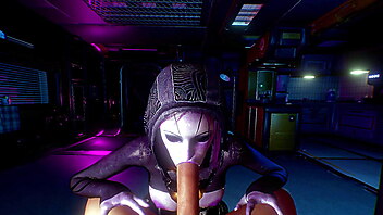Bj레이, effects 3d, her blowjob pov, mass effect, monster pov