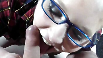 Slut german secretary, german cum face, jizz on a teen face, german secretary handjob, handjob cum on blonde face
